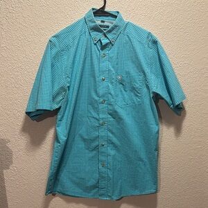 Ariat Men's Aqua Plaid Short Sleeve Shirt